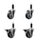Service Caster 3.5'' Thermoplastic Rubber Wheel Swivel 1-1/8'' Expanding Stem Caster Set 2 Brakes, 4PK SCC-EX20S3514-TPRB-2-PLB-2-118 - alternate 1